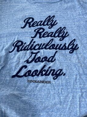 Zoolander Men's Light Blue 'Really Ridiculously Good Looking' Short Sleeve Tee